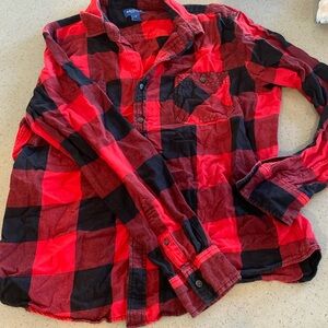 Red plaid button up